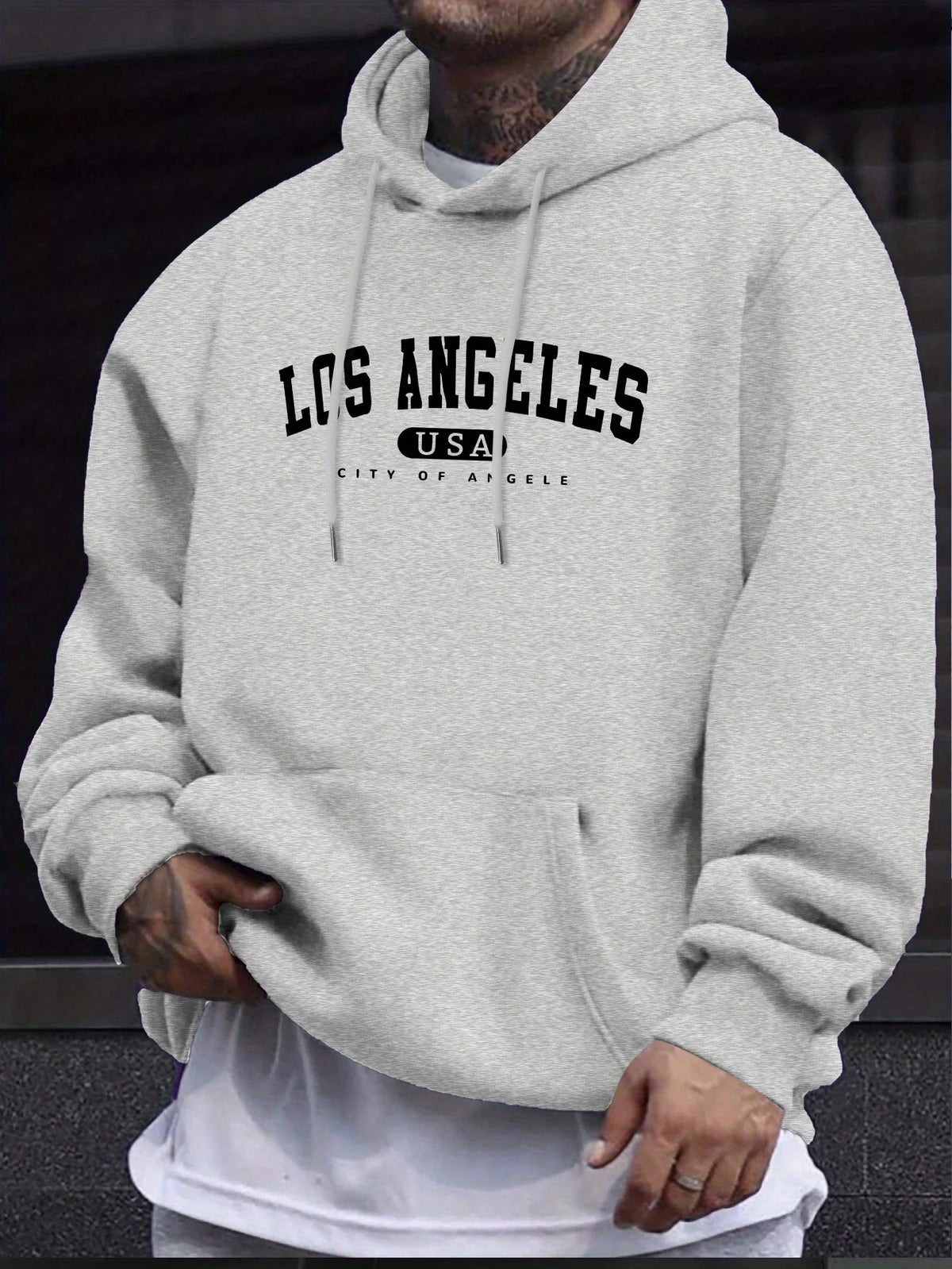 Men's Los Angeles Print Drawstring Hoodie