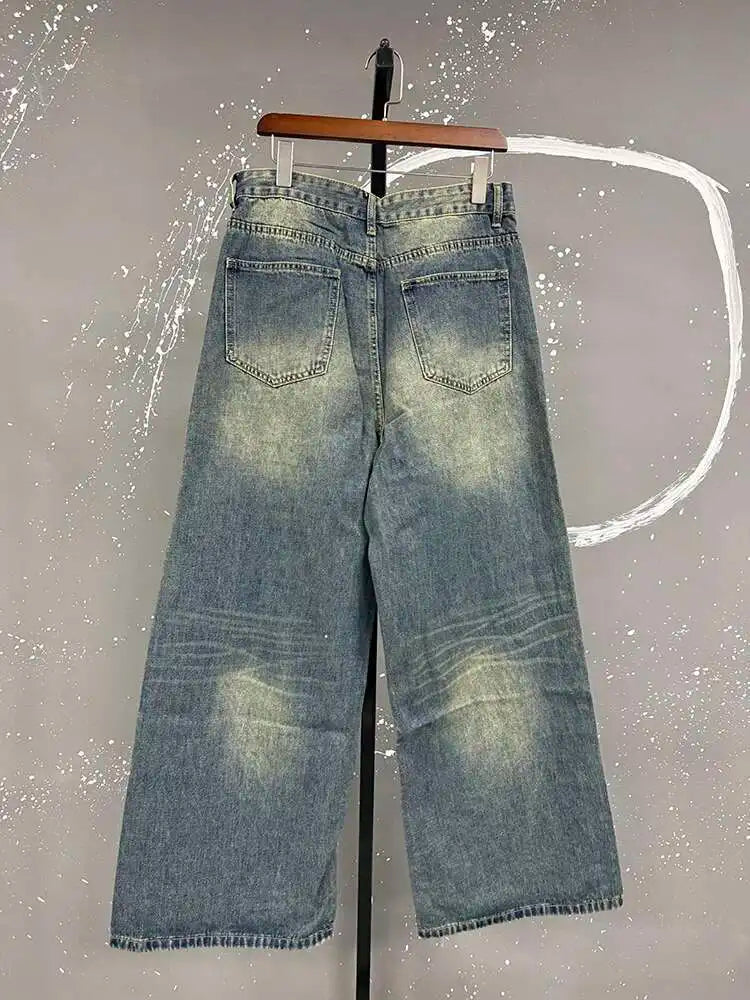 Men's Distressed Wide-Leg Jeans