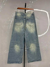 Men's Distressed Wide-Leg Jeans