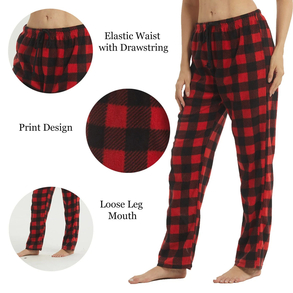 Women's Plaid Fleece Pajama Pants