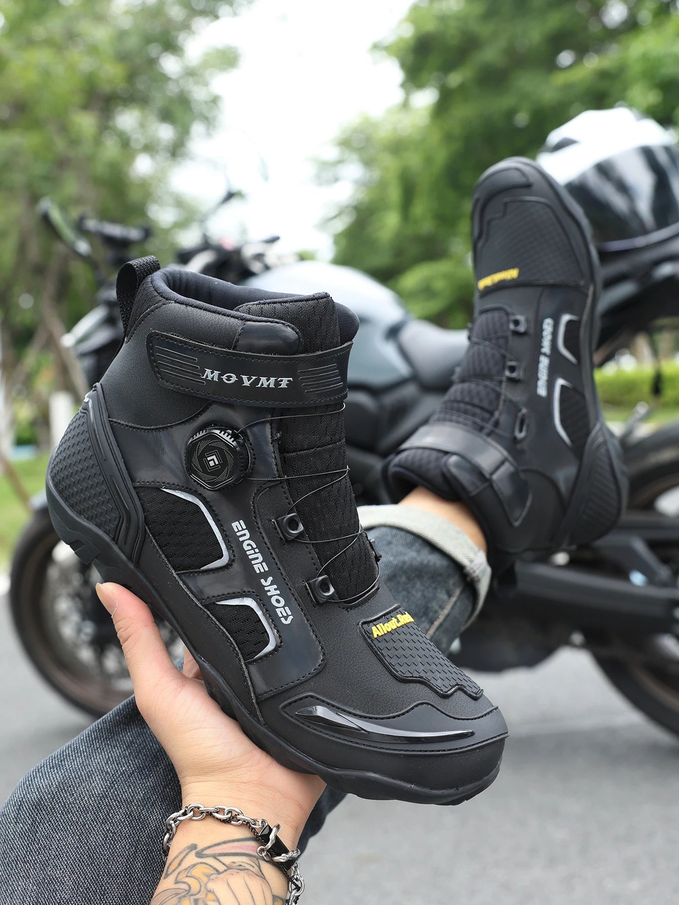 Motorcycle Riding Men Boots Waterproof Motocross Cycling Shoes Off-Road Motorbike Racing Anti-drop Breathable Equipment Sof