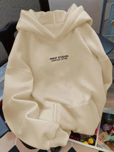 Loose Fit Letter Print Hoodie Men Women Fashion Versatile Pullover Hooded Sweatshirt Autumn Winter New Arrival Daily Casual