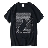 Men's Funny Cat Print 100% Cotton Summer T-Shirt