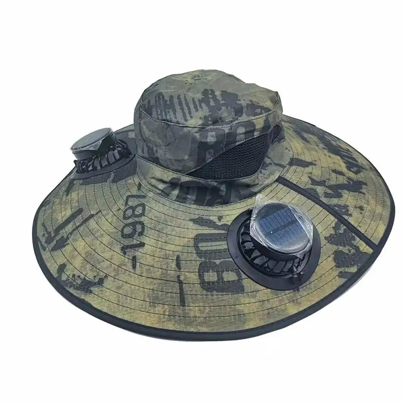 Solar-Powered Cooling Bucket Hat | UPF 50+ Wide Brim