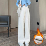 Women's Fleece Wide-Leg Winter Pants