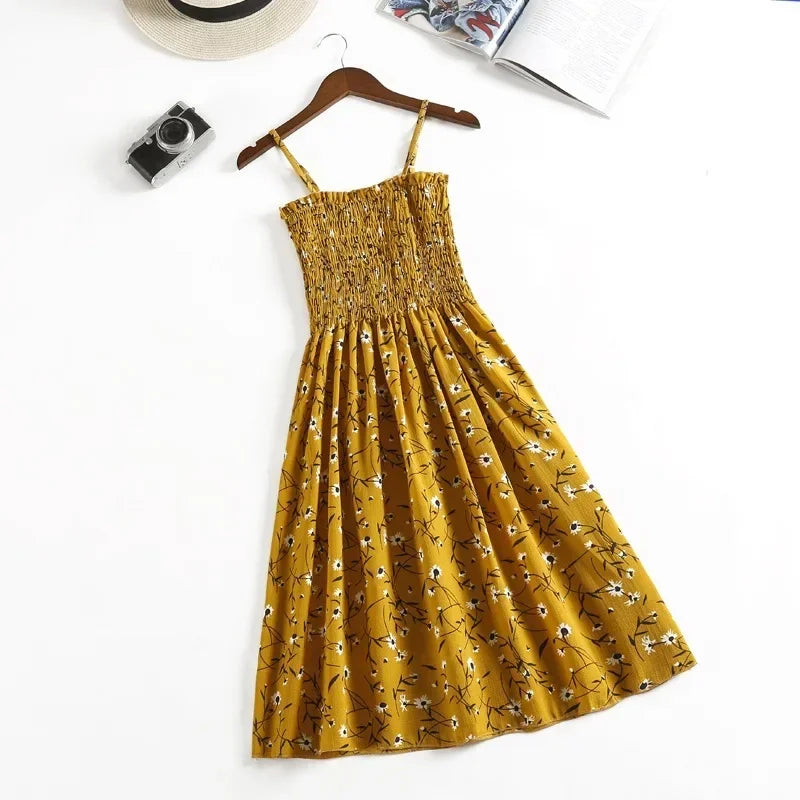 Summer Chiffon Spaghetti Strap Mini Dress