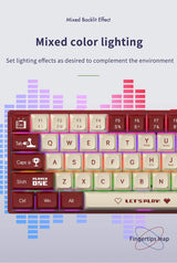 AJAZZ AK680 65% Wired Gaming Mechanical Keyboard Hot Swap Mini Keyboard Custom Keycap Gasket for Pc Laptop