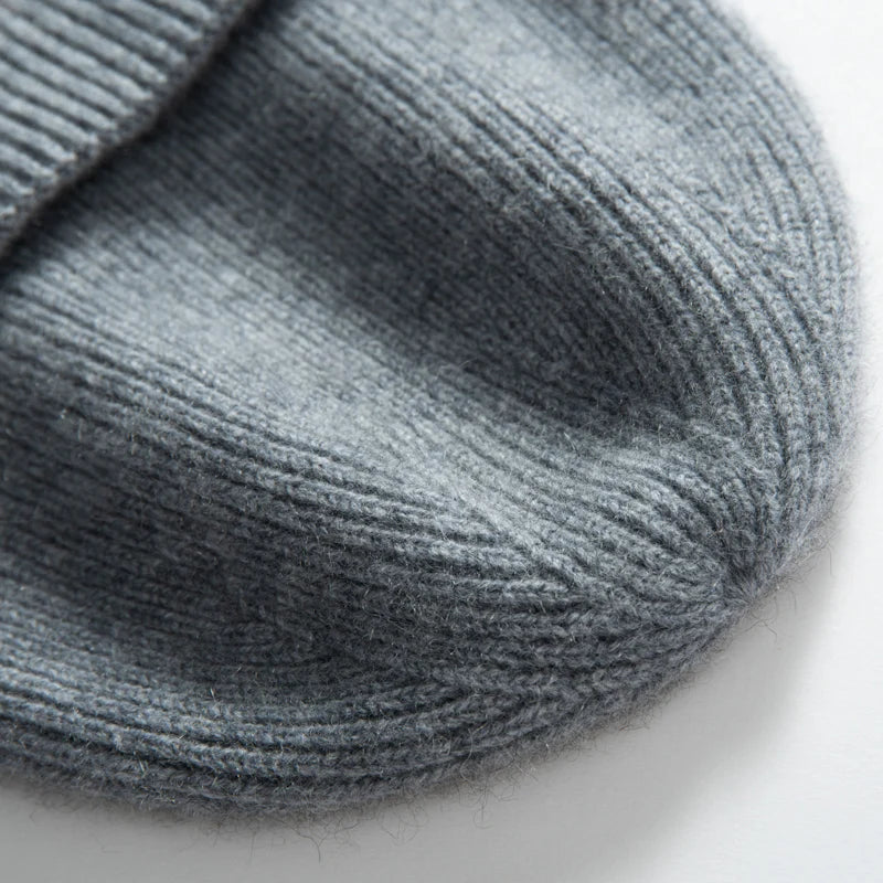MERRILAMB 100% Cashmere Knit Beanie – Unisex Winter Hat