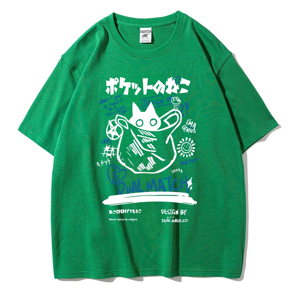 Kawaii Cat Harajuku Streetwear Tee