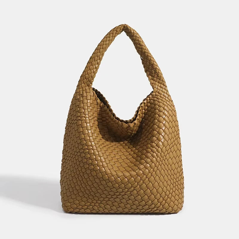 Shoulder bag Woven Bag for Women Europe and the United States popular PU leather soft fabric women underarm bag