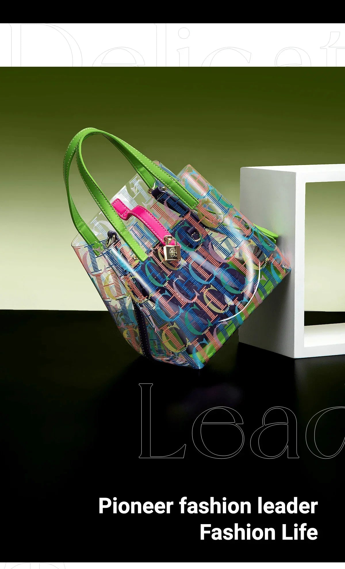 CH Transparent PVC Bucket Bag Women Colorful Jelly Tote Bags Small Crossbody Shoulder Handbag with Inner Pouch