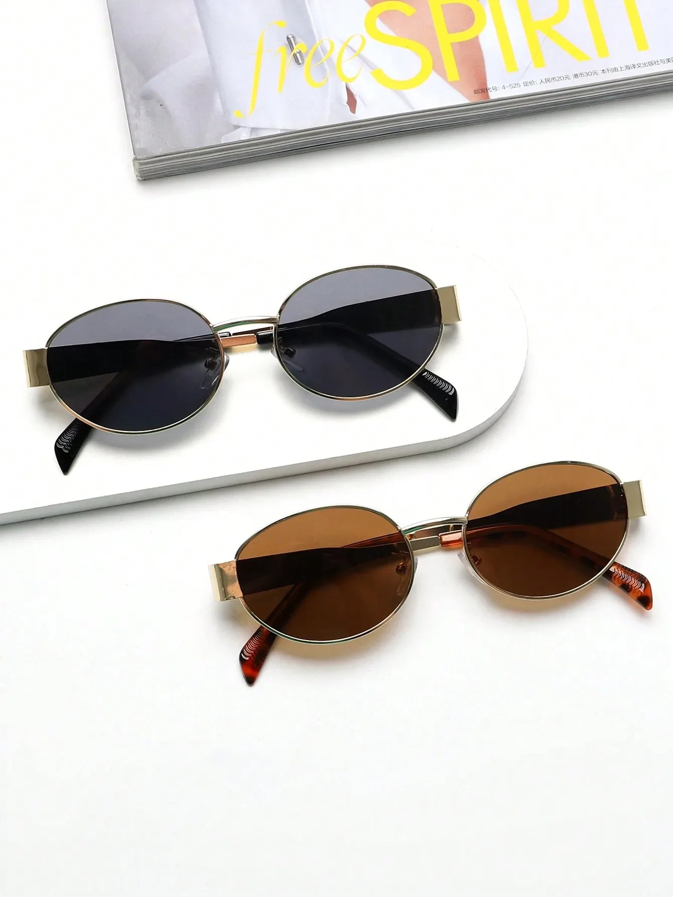 Oval Frame Women's Vintage Sunglasses | UV400 Metal
