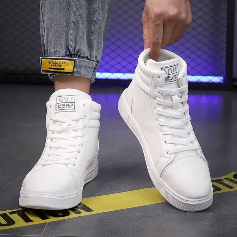 2026 Spring Fashion Red Men's Sneakers High Top Skateboarding Shoes for Men Women Comfortable Unisex Leather Sneakers Size 35-46