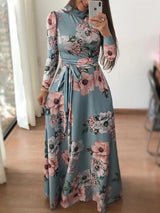 Floral Print Floor-Length Maxi Dress