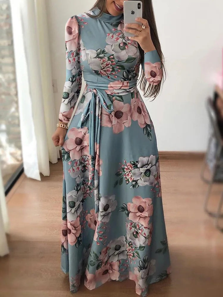 Floral Print Floor-Length Maxi Dress