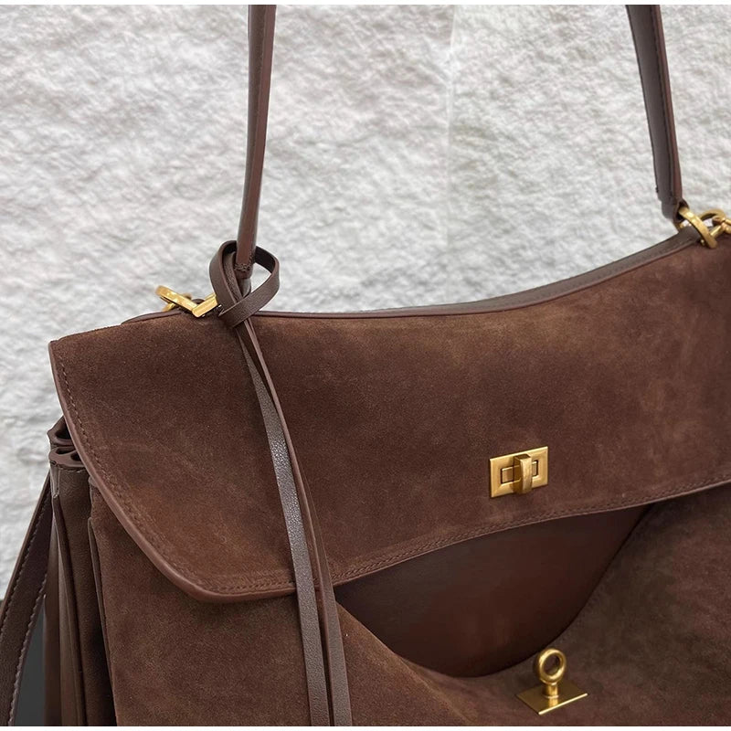Minimalist Luxury Korean Soft Leather Flap Bag Women Detachable Crossbody Strap Large Capacity Office Daily Commuter Hand Purse