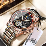 POEDAGAR Luxury Men Watch Luminous Waterproof Hollow Tourbillon Male Clock Week Date Business Automatic Mechanical Men's Watches