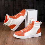 2026 Spring Fashion Red Men's Sneakers High Top Skateboarding Shoes for Men Women Comfortable Unisex Leather Sneakers Size 35-46