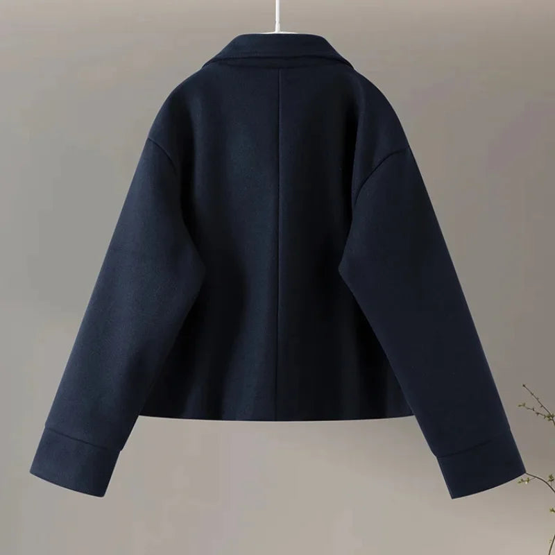 Urban Stand-Collar Woolen Coat