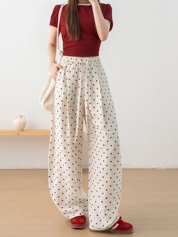 Women's Linen Blend Wide-Leg Pants