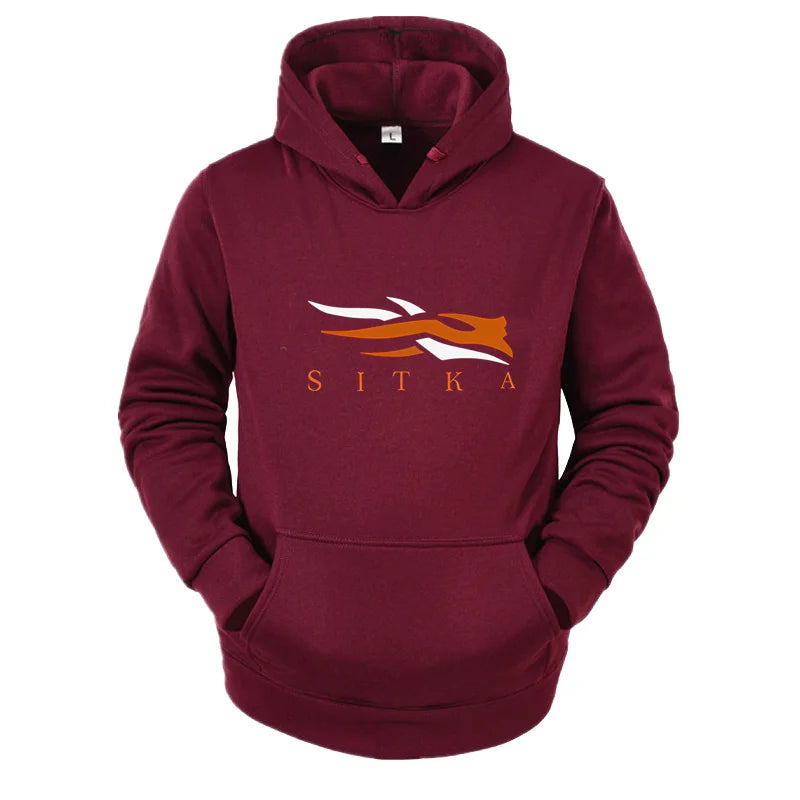 2026 New SITKA Letter Printed Fashion Men's Street Harajuku Y2K Autumn/Winter Hoodie Hip Hop Warm Sports and Leisure Clothing