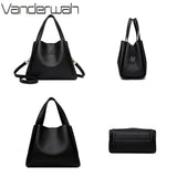 Genuine Brand Sturdy Durable Soft Leather Top-handle Bags Female Handbags Women 3 Layer Shoulder Crossbody Totes Messenger Bag
