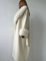 Faux Fur Patchwork Woolen Overcoat