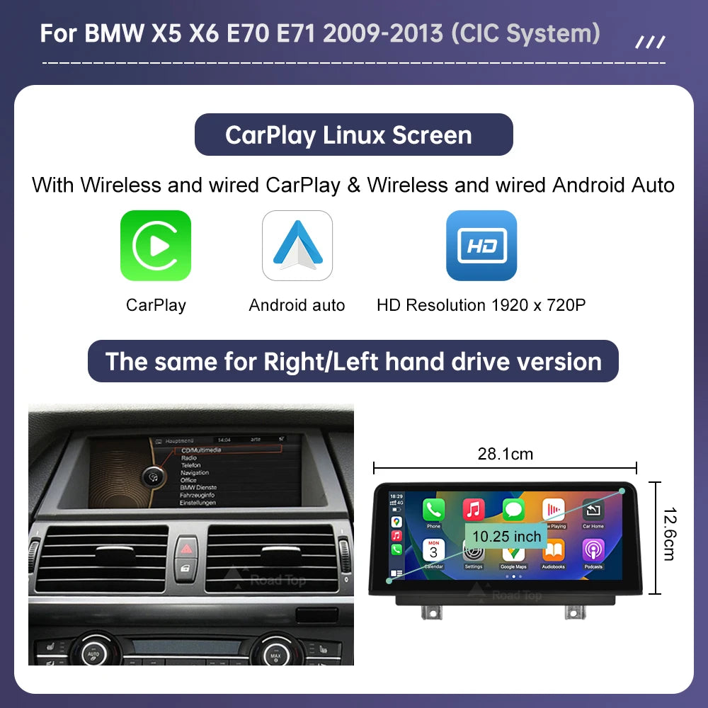 BMW X5 X6 Wireless CarPlay & Android Auto Screen