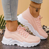 Women's Knitted Mesh Slip-On Sneakers — Breathable Platform Running Shoes