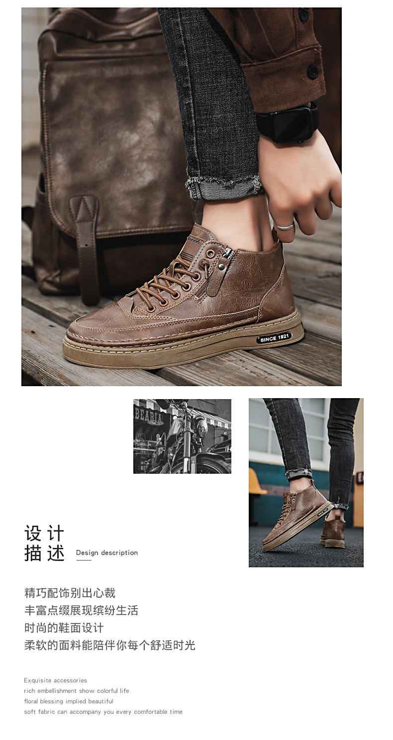 Men's USA-Made Warm Leather Work & Leisure Boots