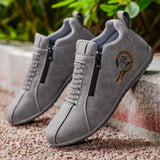 Low-Top Men's Versatile Comfortable Zippered Shoes for Outdoor Hiking and Casual Sports.