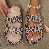 Leopard Print Cloud Slides – Soft Thick-Sole Summer Beach Sandals