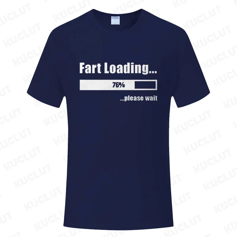 Huge Fart Loading Men's T-shirt Humor Tee Joke Gag Tshirt for Dad Gifts Guys Male Clothes Short Sleeve Tees Funny Graphic Tops