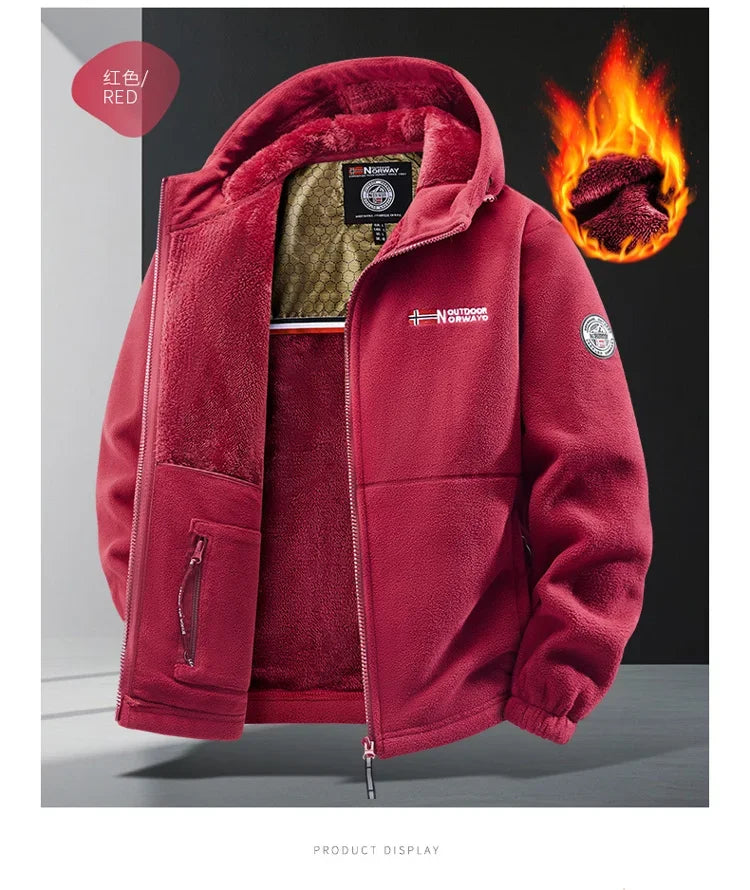 Men's Hooded Fleece Jacket – Warm Outdoor Layer
