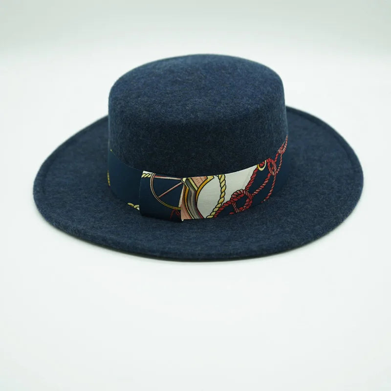 Wool Felt Fedora & Boater Hat – Wide Brim, Unisex