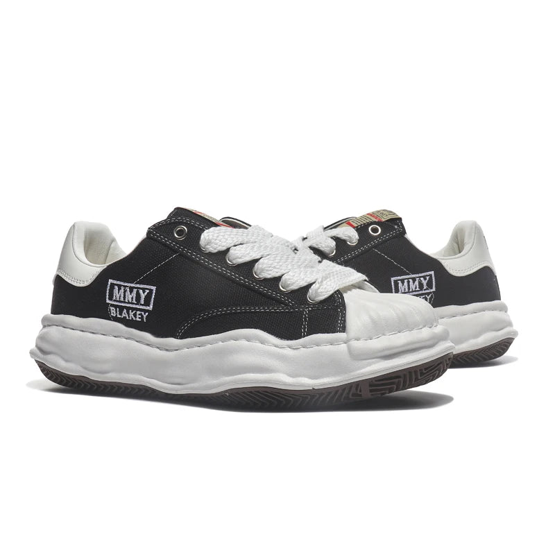 Unisex Thick Sole Board Sneakers — Breathable Lace-Up Casual Walking Shoes