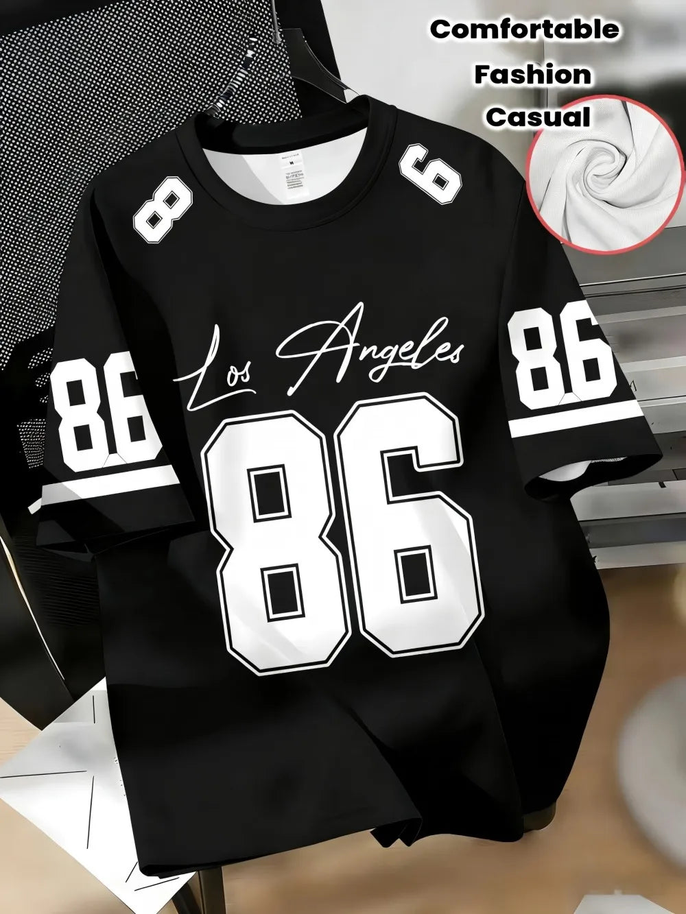 Men's Breathable Letter Print T-Shirt