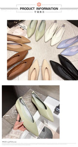 Genuine Leather Pointed-Toe Flats for Women