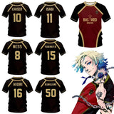 Japan Anime Michael Kaiser Shirt Isagi Cosplay Costumes Bastard Munchen Yukimiya Reo Ness Hiori Football Shirt 3D Printing
