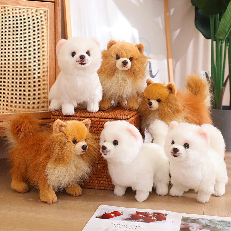 Premium Simulation Pomeranian Dog Plush Toy Cute Stuffed Animals High Quality Puppy Plushies Doll Cartoon Soft Kids Toys Gifts