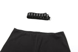 Nibber Sexy Hollow 3-Piece Set Women Hollow Biased Collar Backless Vests+Rivet Waistband+Simple Solid Shorts Slim Midnight Suits