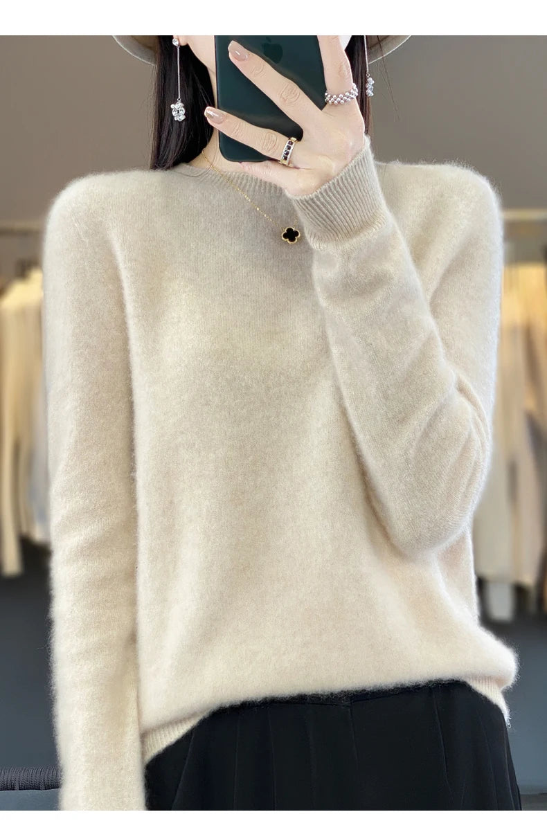 Women's Merino Wool Crew Neck Sweater