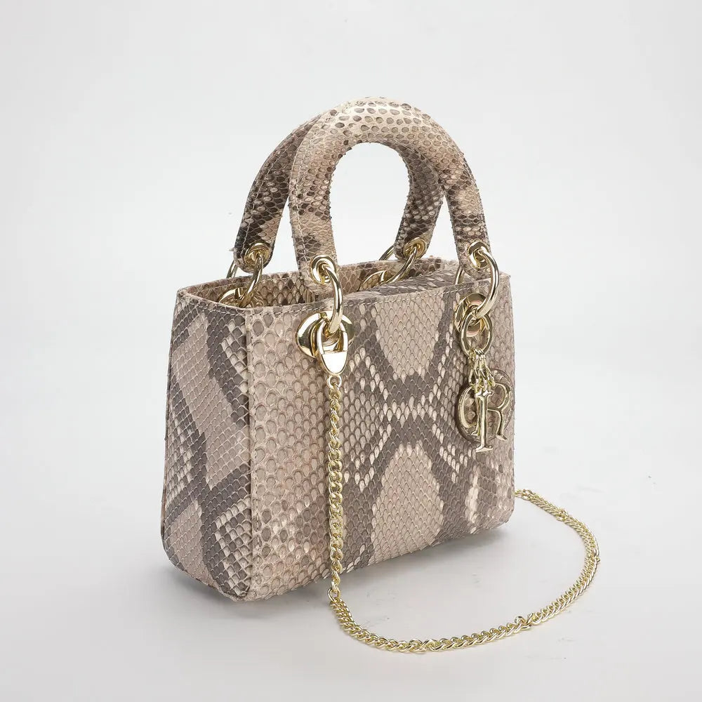 Women's Genuine Leather Snakeskin Crossbody Shoulder Bag
