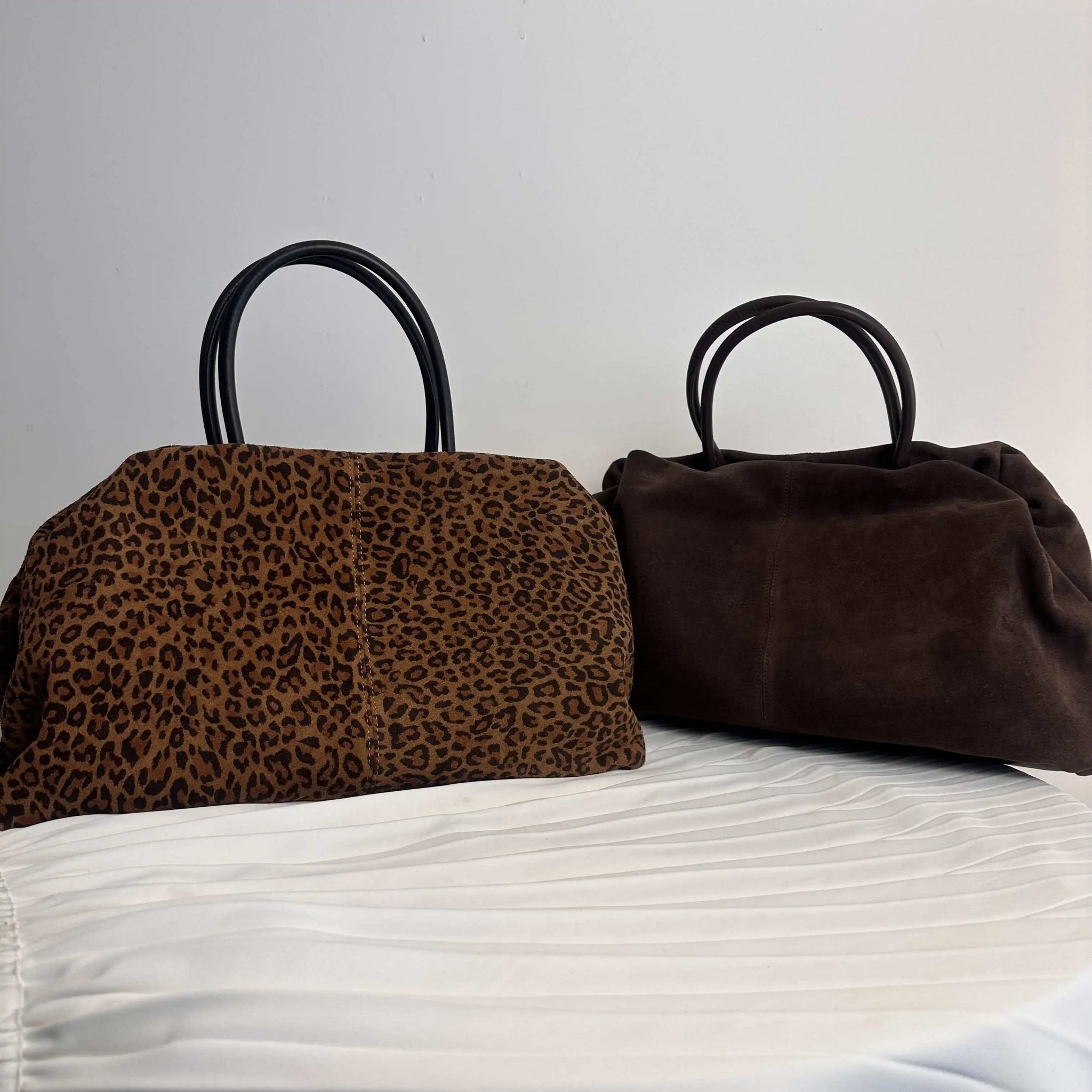 Motingsome Oversized 40cm Women Tote 100% Natural Suede Leather Lady Handbag Luxury Daily Bags Bowling Purses Matte Cowhide Bag