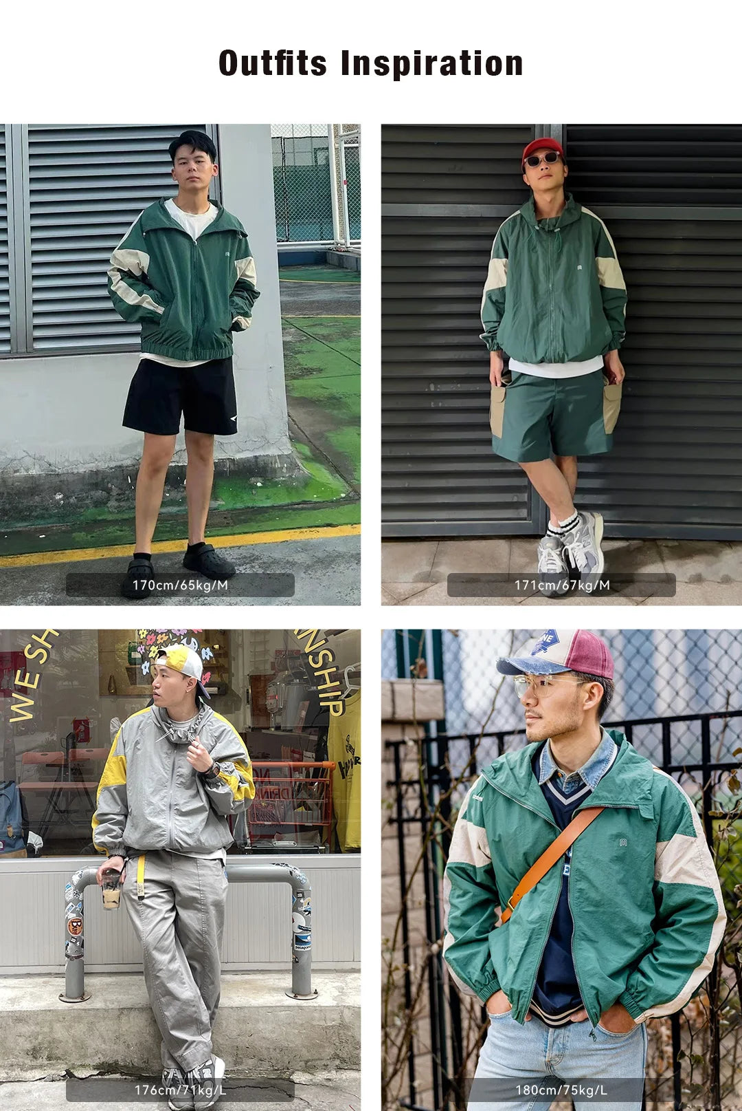 Maden Casual Detachable Double Zipper Patchwork Jackets Stand-up Collar Loose Fit Letter Jacket For Men's Spring and Fall Coat
