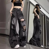 American Style Ripped Bell-Bottom Jeans