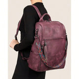 Women's Genuine Leather Laptop Backpack — 15.6" Retro Style