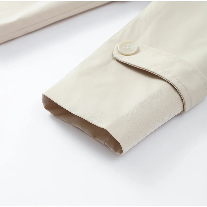 Elegant Lapel Lace-Up Overcoat