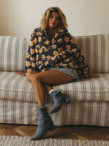Women's Floral Fleece High-Neck Pullover