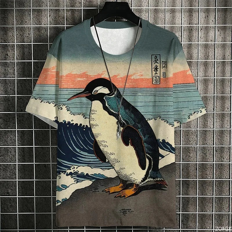 Japanese Samurai Cat Men's Anime T-Shirt – Summer 3D Print Tee